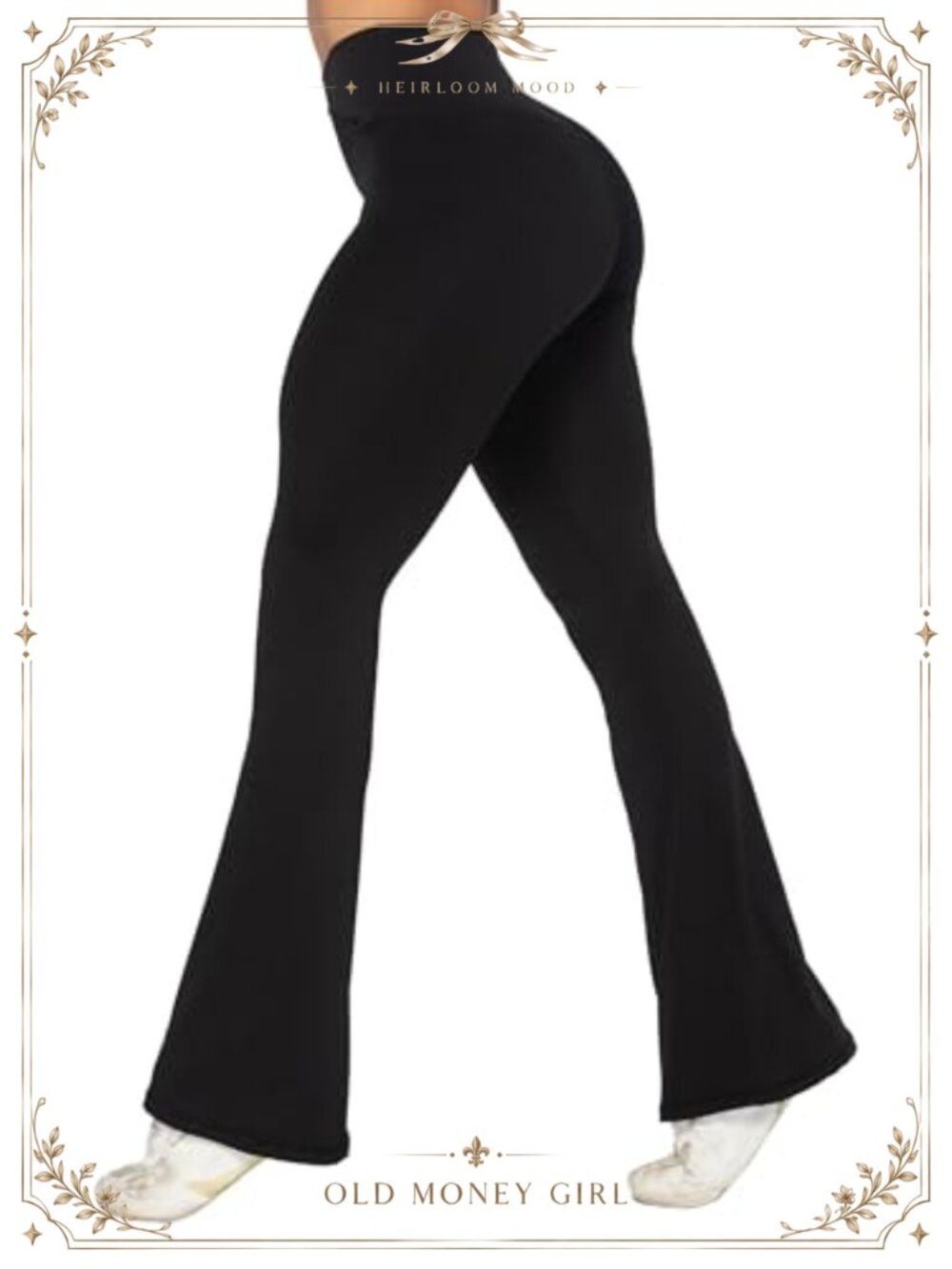 Flare Leggings No Front Seam Crossover High Waist Tummy Control Yoga Pants